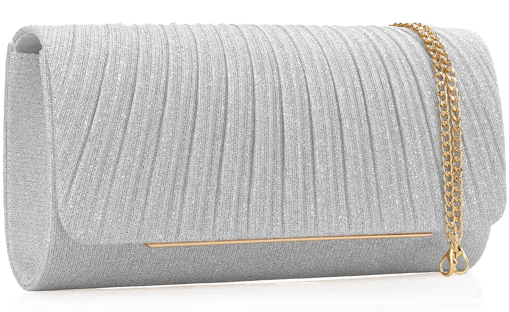 Women's Sparkling Evening Clutch Purse-Glitter Handbag with Detachable Strap for Weddings, Prom, Cocktail Parties