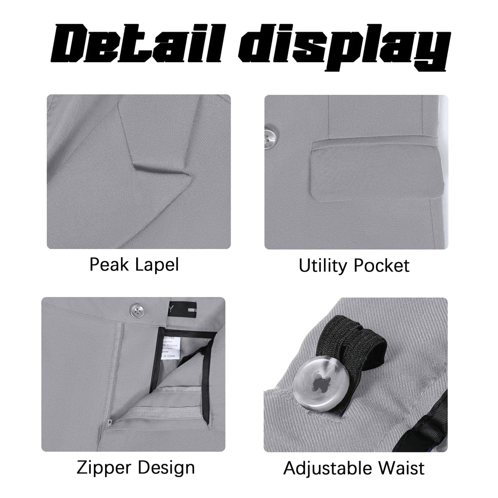 Short Suits for Boys Kid 6 Pieces Summer Tuxedo Formal Suit Beach Wedding Outfit for Teens Jacket Vest Shorts Pants Set