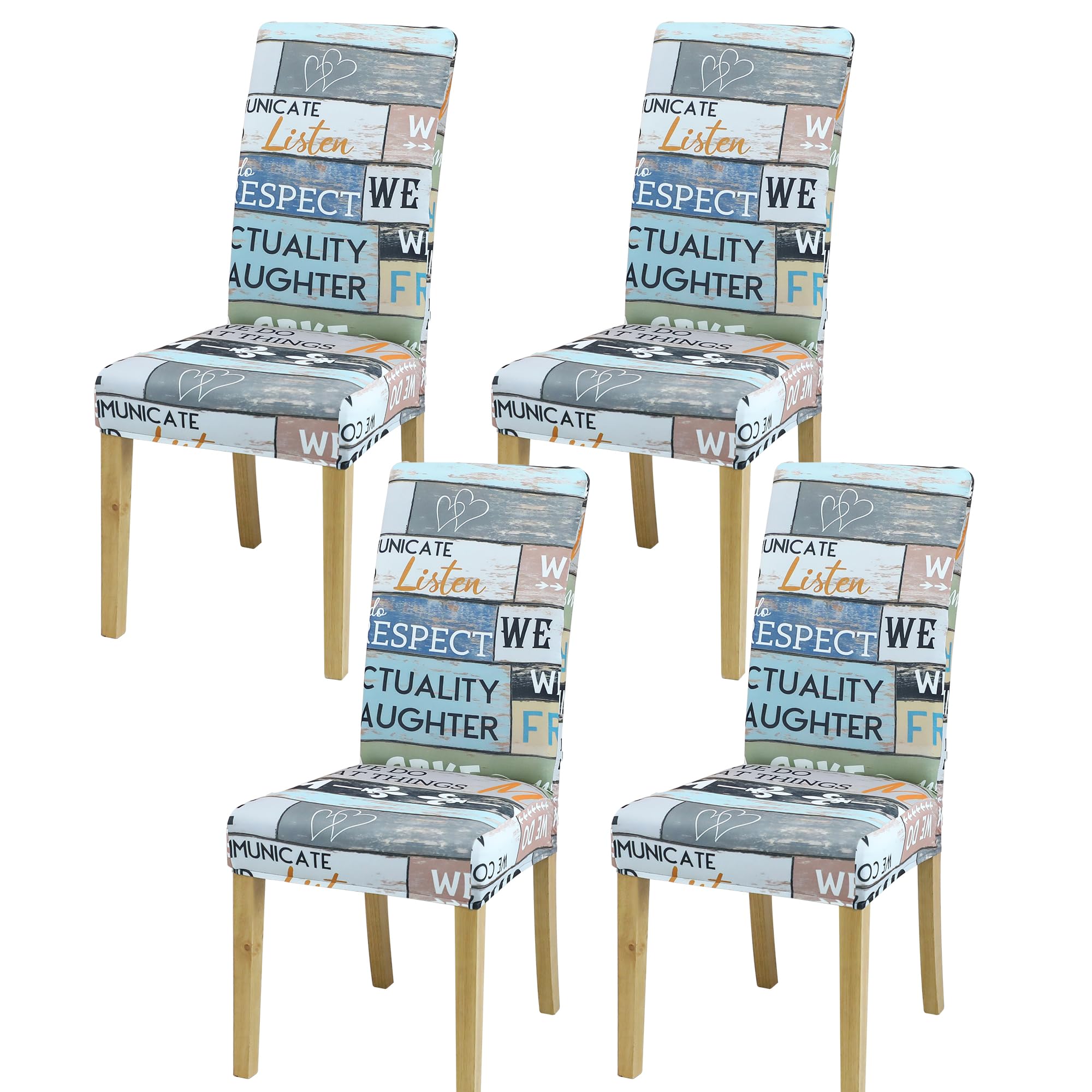 BIETYONE Stretch Dining Chair Covers Set of 6, Soft Removable Washable Kitchen Parsons Chair Slipcovers, High Elastic Seat Protector for Home Hotel Banquet