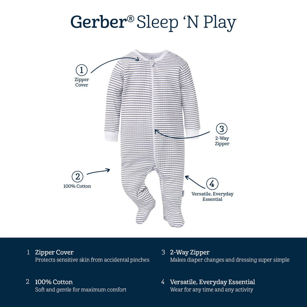 Gerber baby-boys 4 Pack Sleep 'N Play Footie