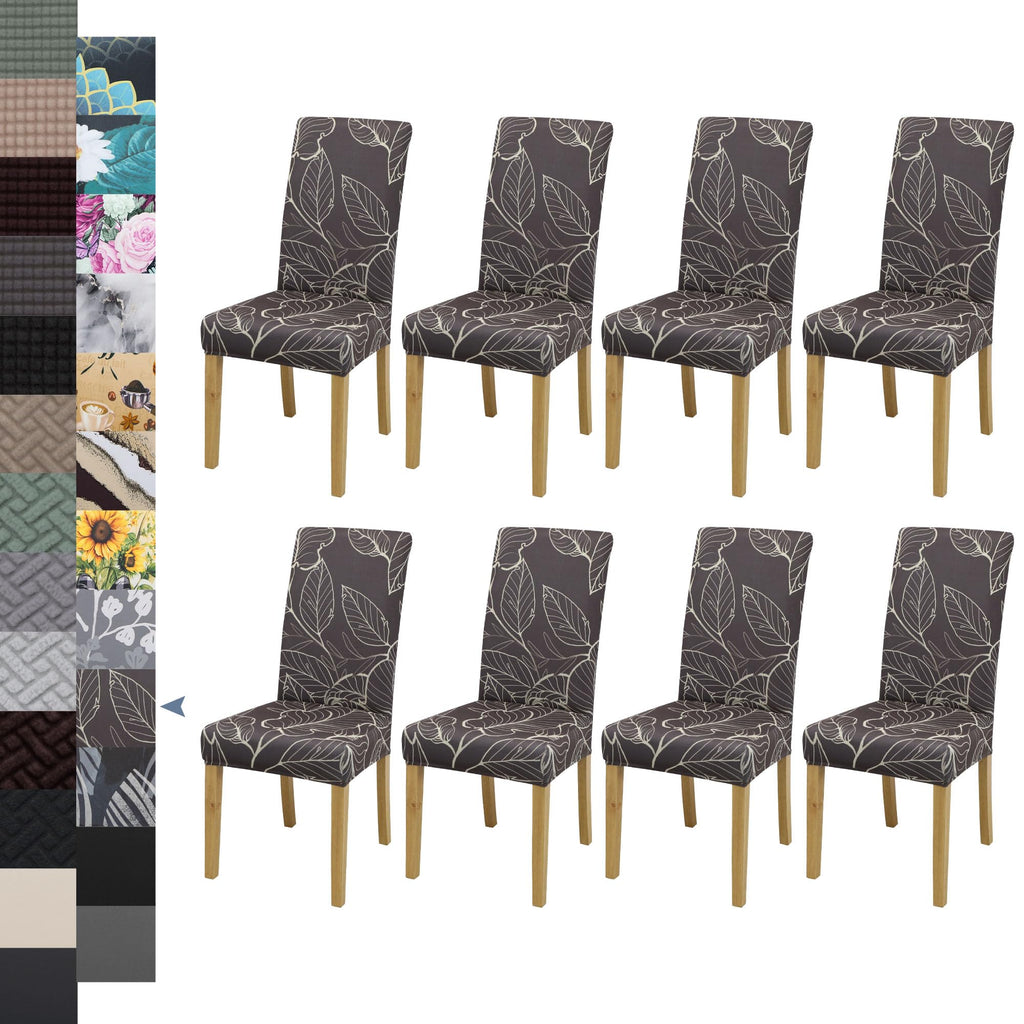 BIETYONE Stretch Dining Chair Covers Set of 6, Soft Removable Washable Kitchen Parsons Chair Slipcovers, High Elastic Seat Protector for Home Hotel Banquet