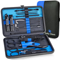 Professional Stainless Steel Nail Clipper Travel & Grooming Kit Nail Tools Manicure & Pedicure Set of 15pcs with Luxurious Case (Black/Yellow)