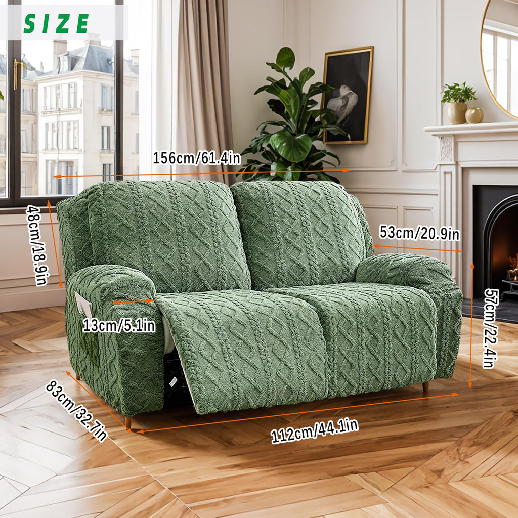 JOKIVTOU Recliner Chair Covers 4-Pieces Reclining Chair Slipcovers with Pocket& Elastic Bottom, Soft Feel Fitted Lazy Boy Sofa Couch Cover Washable, Stretch Recliner Furniture Protector
