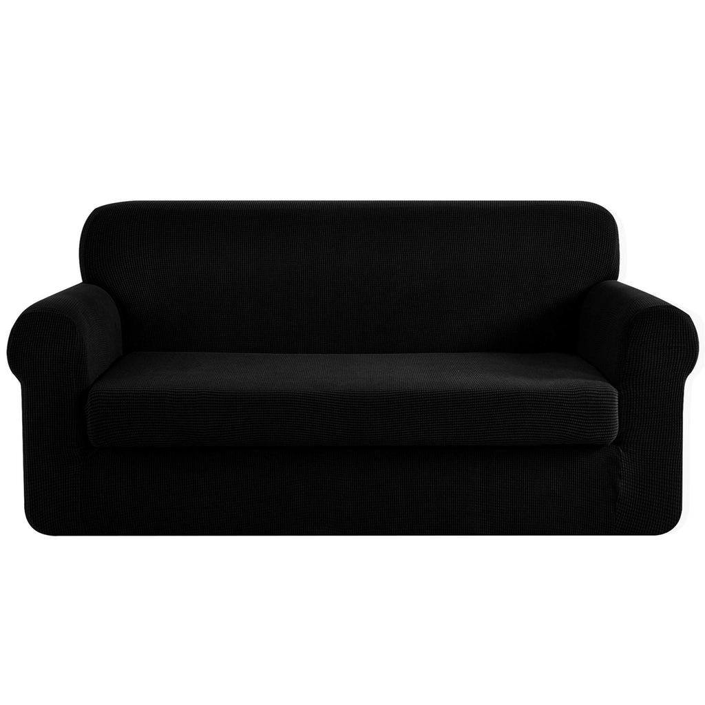CHUN YI 7 Piece Couch Covers Sofa Covers Washable, Stretch Sofa Slipcovers for 3 Cushion Couch with Seperate Backrest and Cushion Covers, Anti Slip Furniture Protector for Dogs Pets (Large, Grey)