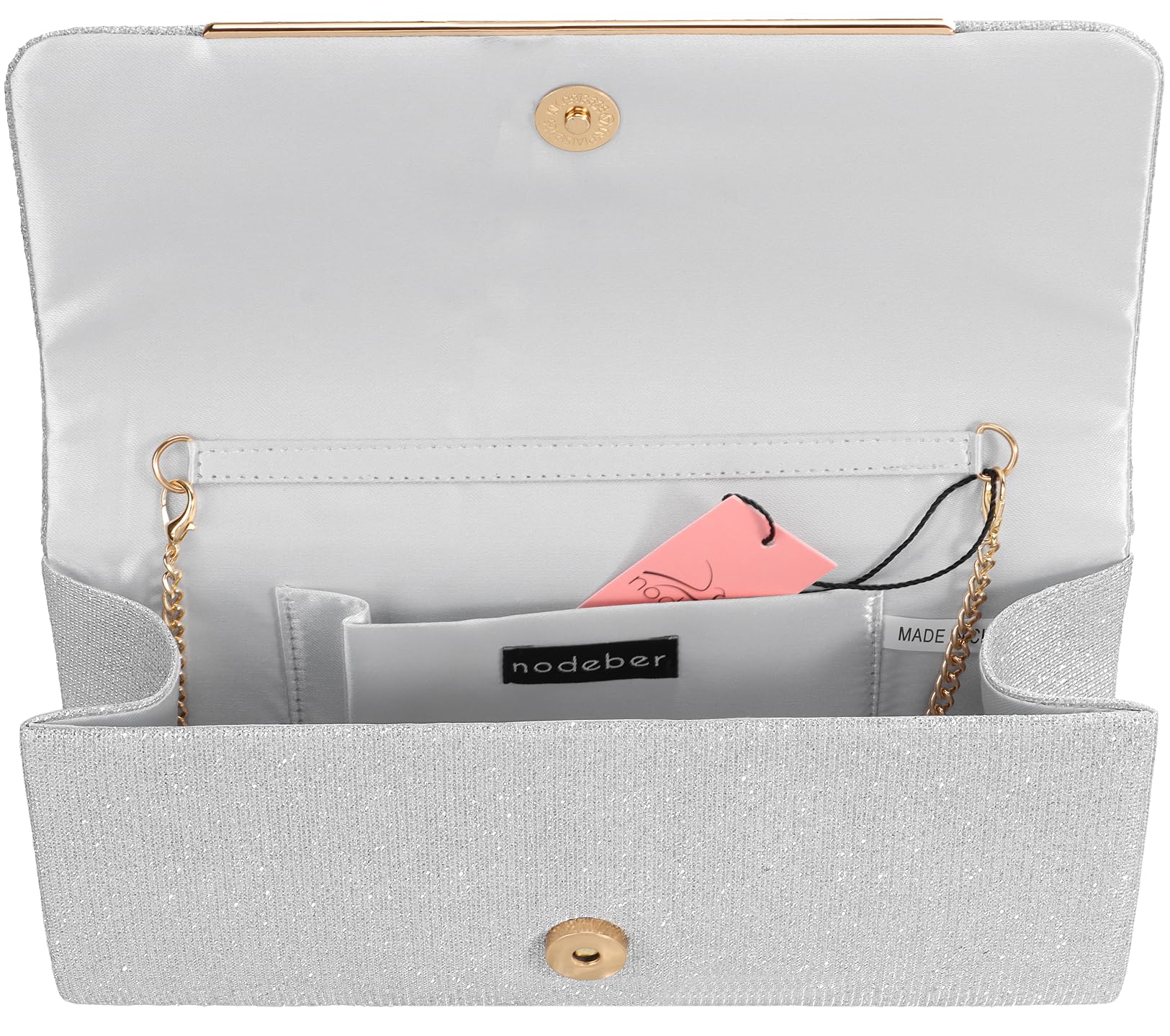 Women's Sparkling Evening Clutch Purse-Glitter Handbag with Detachable Strap for Weddings, Prom, Cocktail Parties