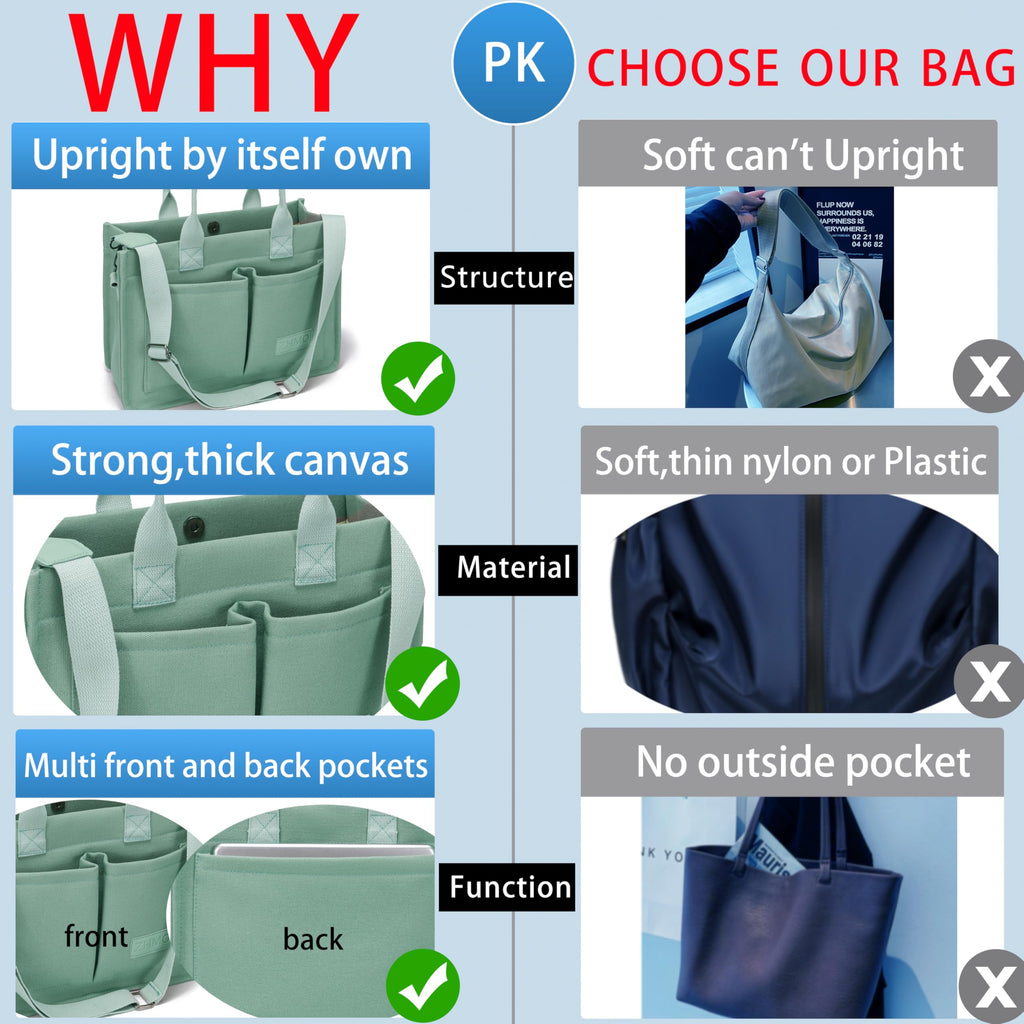 ZHMO Canvas Tote Bag for Women,Women's Bags Crossbody Bags Work Laptop Tote Bag Large Handbags Purse for Travel Nurse Teacher