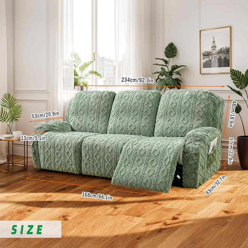 JOKIVTOU Recliner Chair Covers 4-Pieces Reclining Chair Slipcovers with Pocket& Elastic Bottom, Soft Feel Fitted Lazy Boy Sofa Couch Cover Washable, Stretch Recliner Furniture Protector