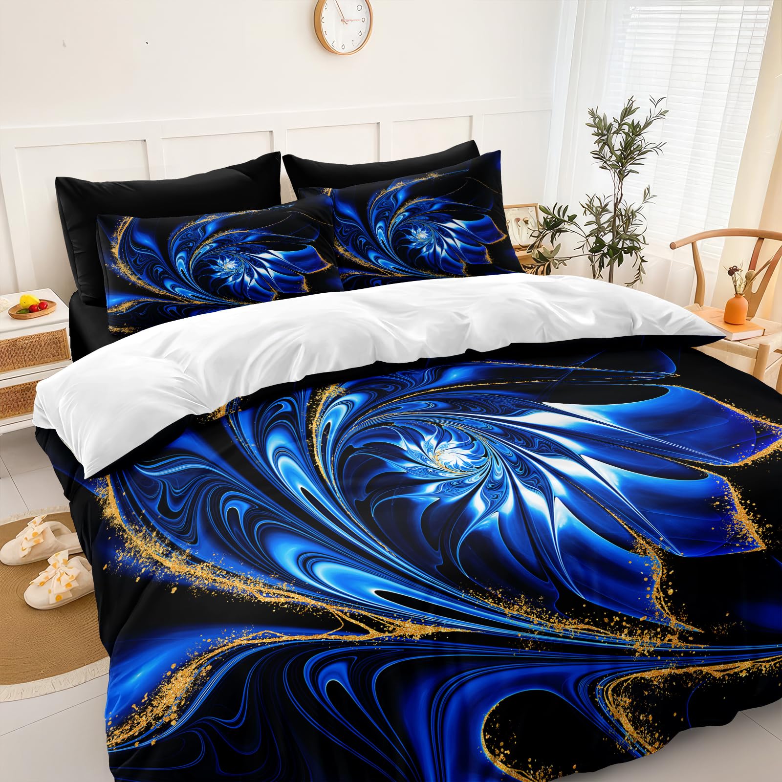 Ancient Egypt Comforter Set Black Gold Bedding Set Pharaoh Tribal Retro Comforter Egypt Cultural Theme Bedroom Decor Boho Exotic Vintage Bedding King Bed in A Bag