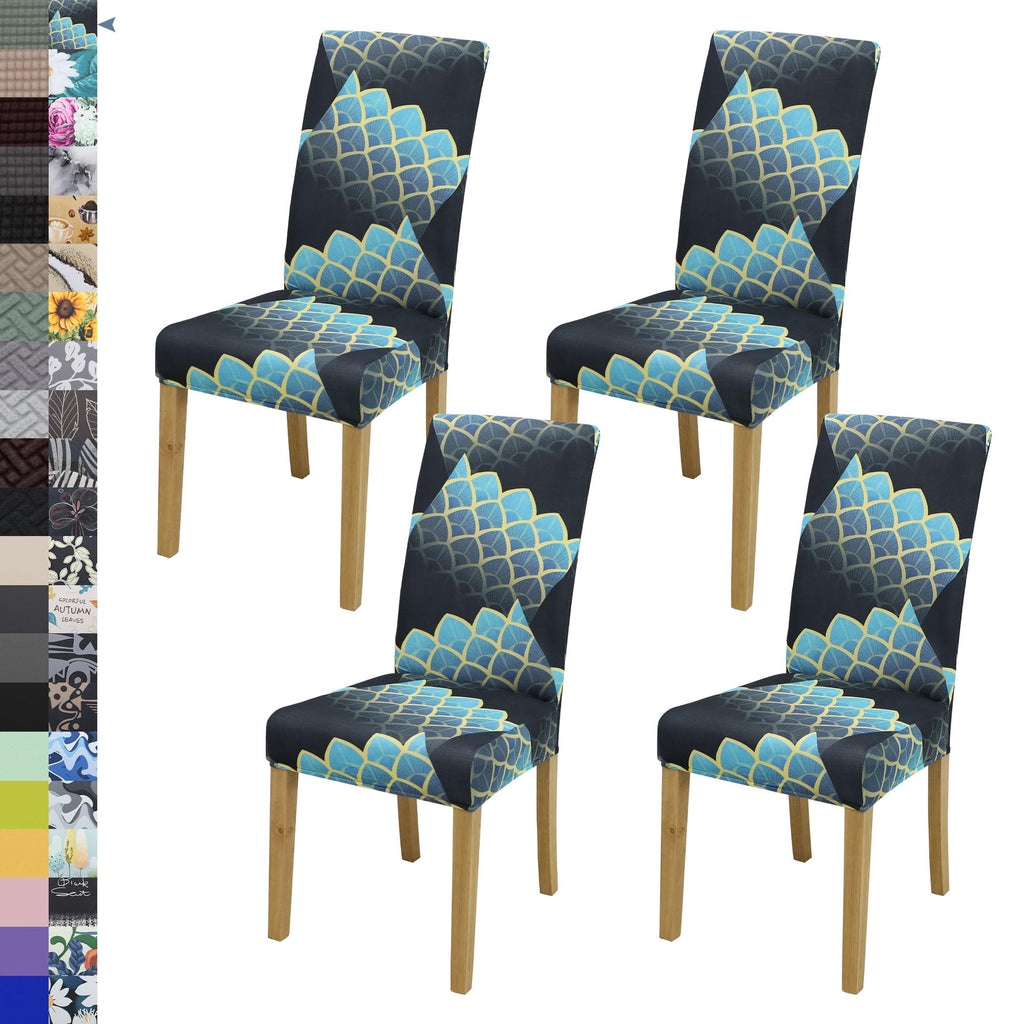 BIETYONE Stretch Dining Chair Covers Set of 6, Soft Removable Washable Kitchen Parsons Chair Slipcovers, High Elastic Seat Protector for Home Hotel Banquet