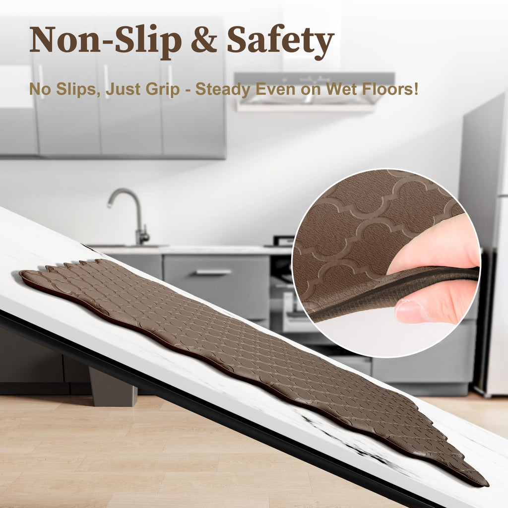 Arenarug Upgrade Scalloped Embossed Kitchen Mats for Floor 2PCS Cushioned Anti Fatigue Waterproof Foam Kitchen Rugs Non Slip Washable Comfort Standing Mat for Office Sink Laundry, Black