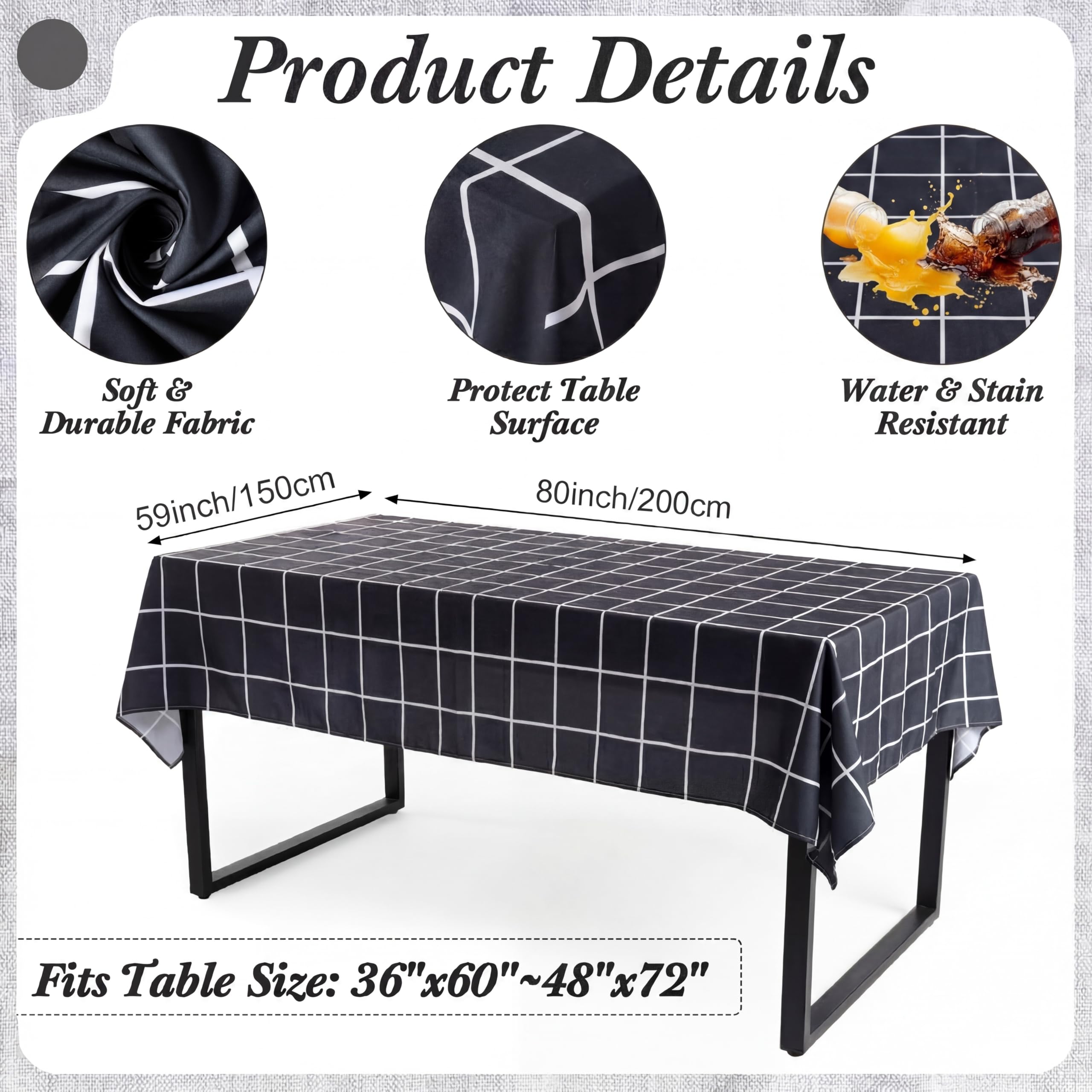 7 Pcs Sunflower Chair Covers and Tablecloth Set 60 x 84 Inch Waterproof Stain Rectangular Table Cover with Stretchable Removable Chair Slipcovers for Dining Room Kitchen Patio Summer Parties