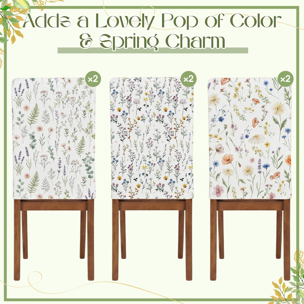 7 Pcs Sunflower Chair Covers and Tablecloth Set 60 x 84 Inch Waterproof Stain Rectangular Table Cover with Stretchable Removable Chair Slipcovers for Dining Room Kitchen Patio Summer Parties