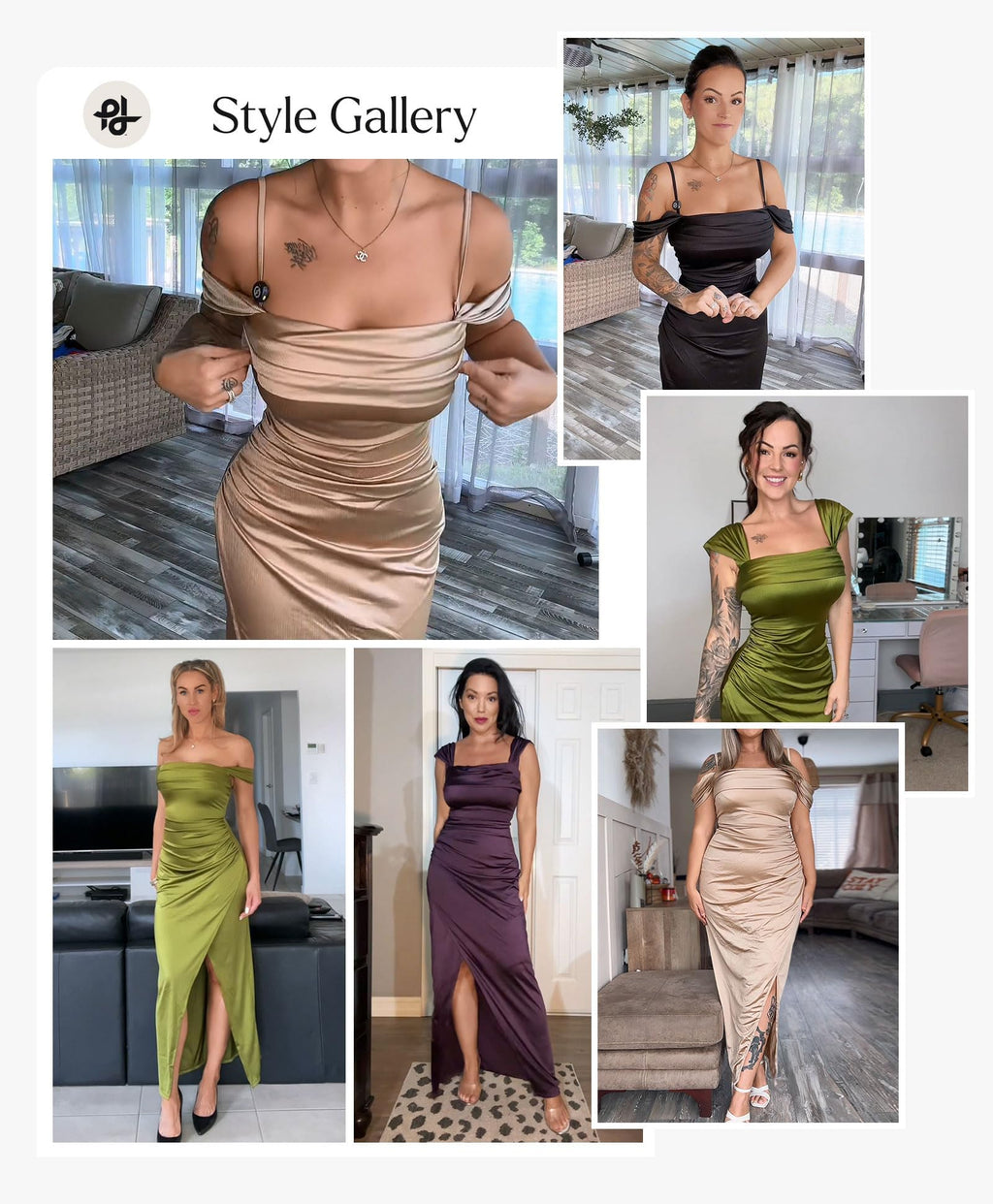 Popilush Womens Shapewear Maxi Dress Multi Way Wear Off The Shoulder Bodycon Long Cocktail Formal Dresses