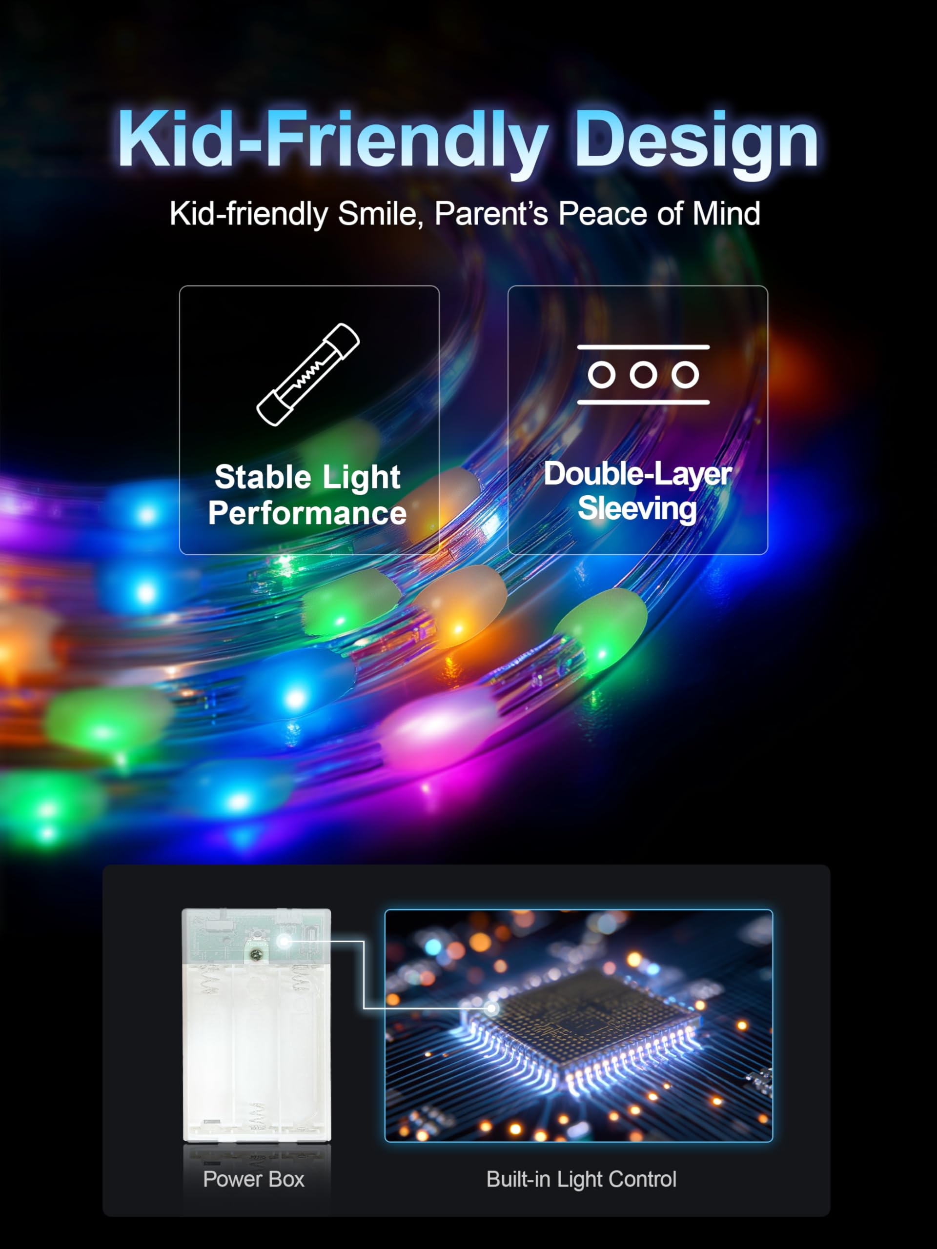 Princess Costume for Girls, RGB Light Up Princess Dress up Birthday Syncs Music App Control, Halloween costume 3-9