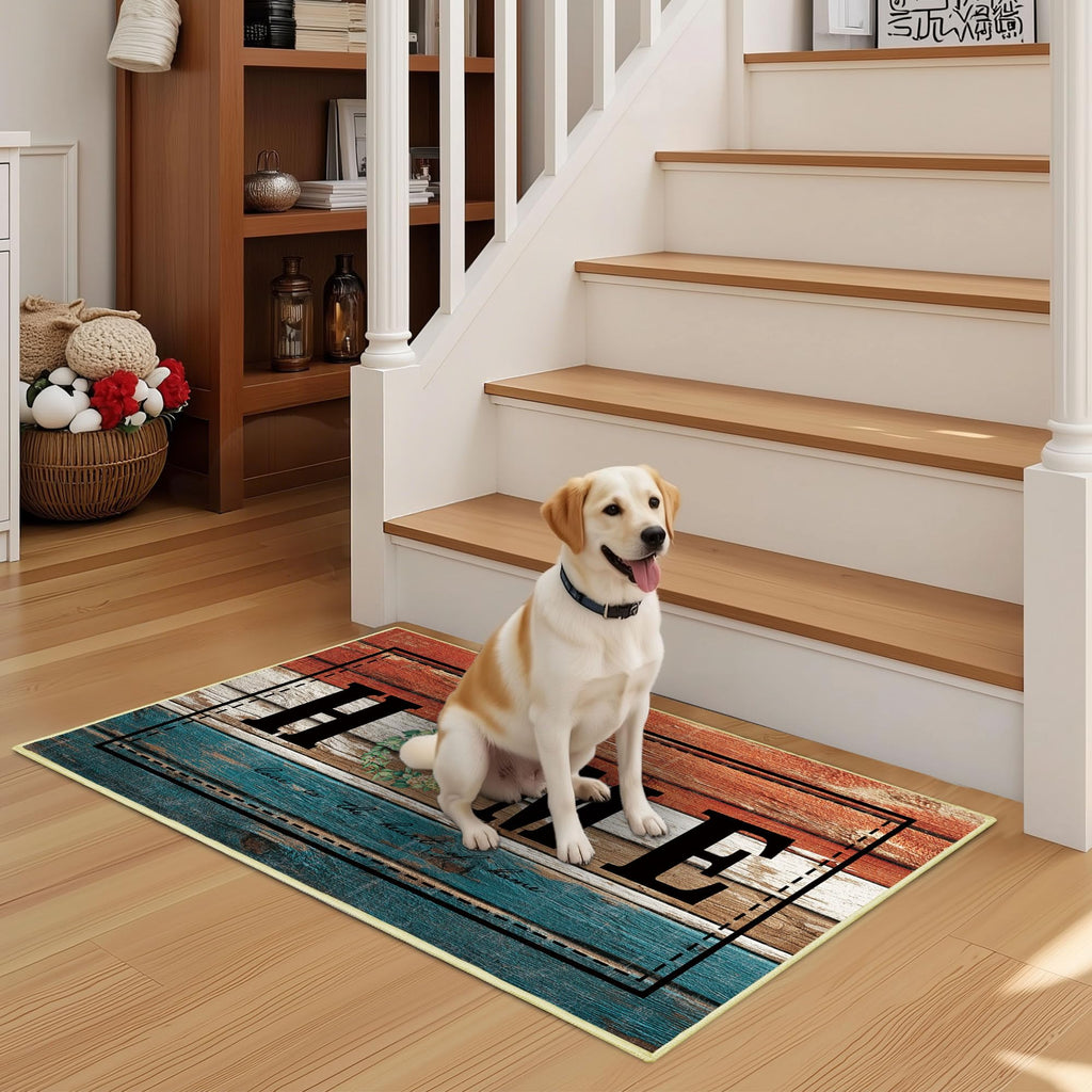 Tritard 100% Non Slip Kitchen Mats for Floor Washable Kitchen Rugs Sets of 3 Farmhouse Kitchen Runner Rug Soft Rustic Kitchen Floor Carpet for Hallway, Laundry, Sink, Office, Brown