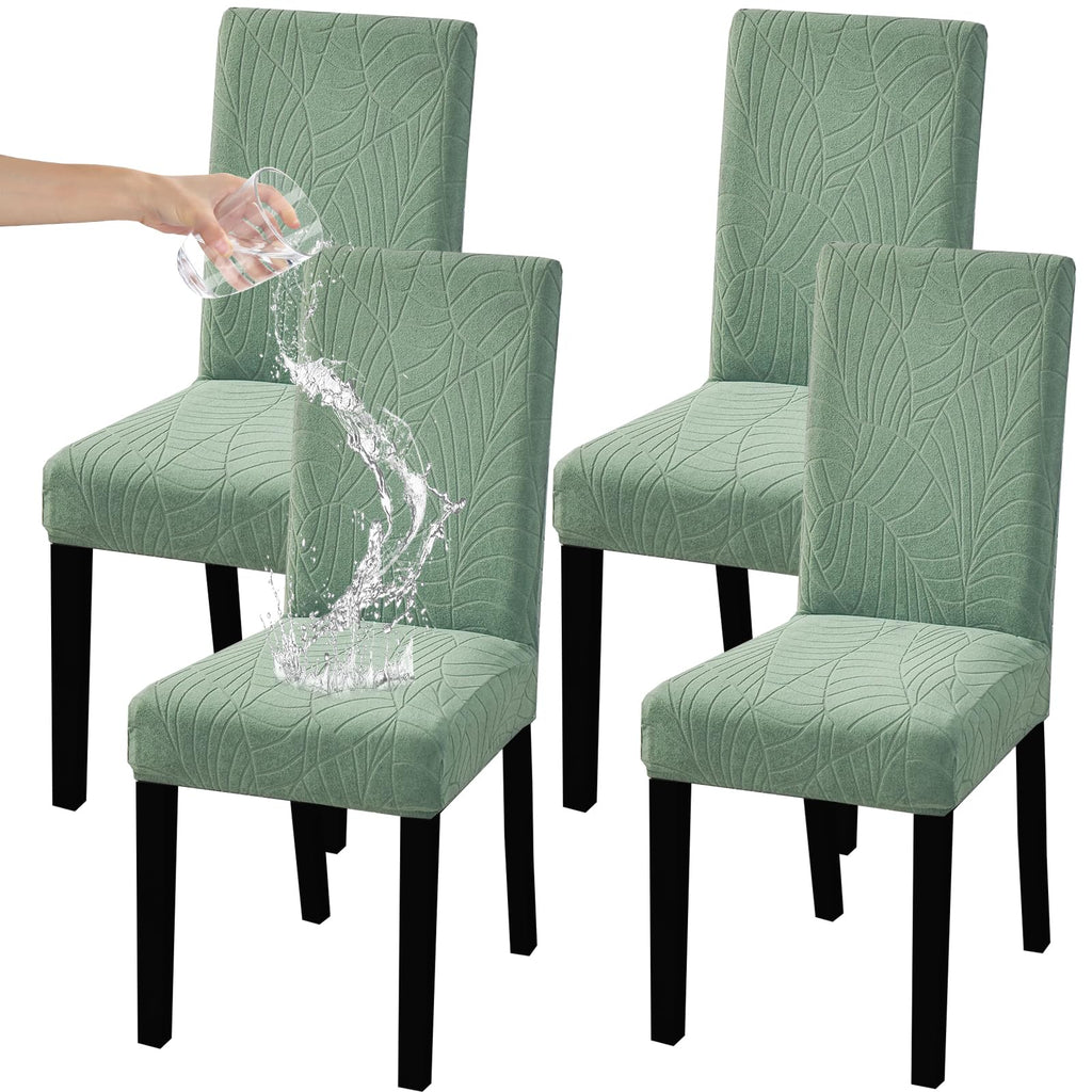 HZDHCLH 6 Pack Chair Covers for Dining Room,Soft Spandex Removable Washable Anti-dust Seat Slipcover, Protector for Hotel,Office,Ceremony,Banquet Wedding Party(Beige, Set of 6)