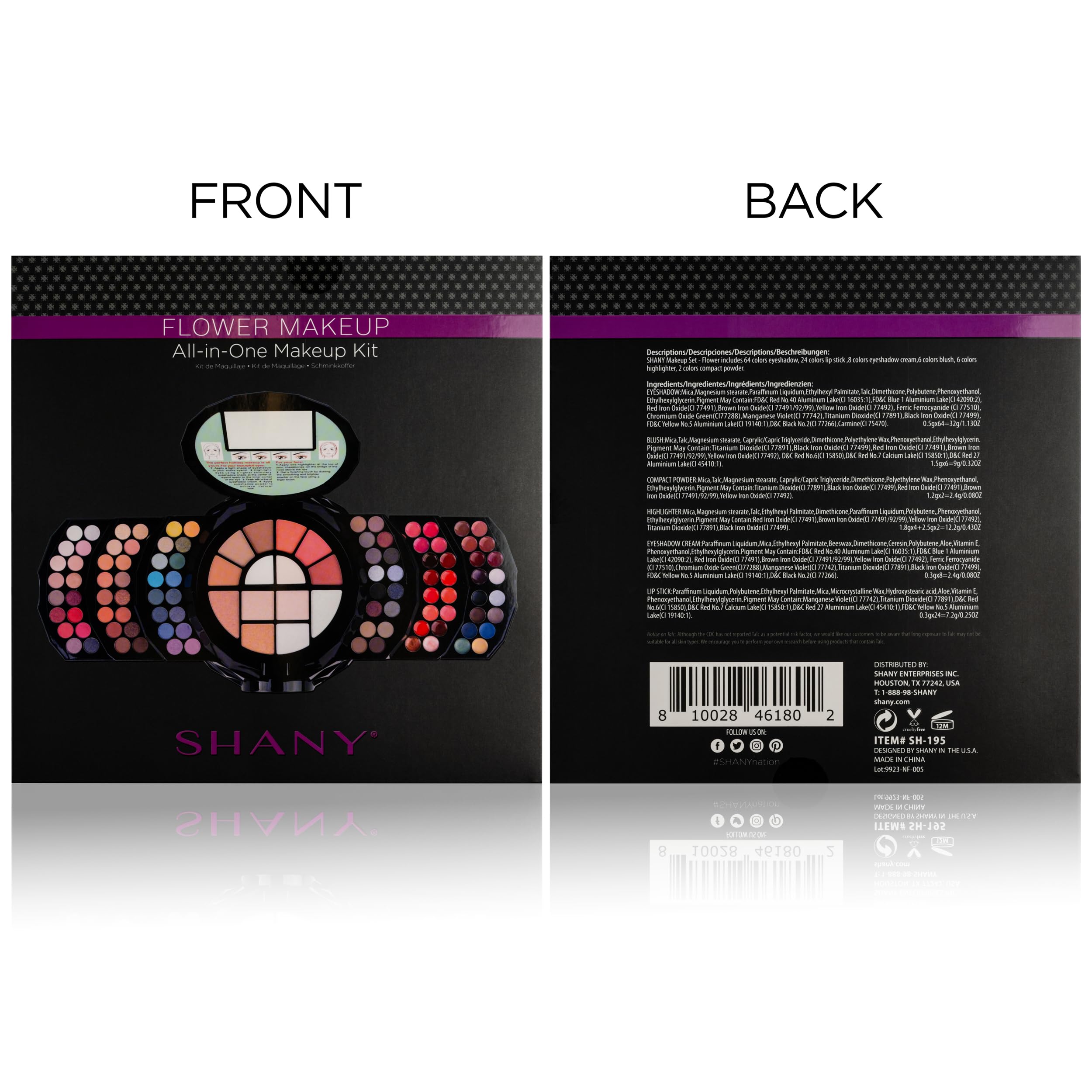 SHANY Elevated Essentials Makeup Set - All-in-One Makeup Kit with 72 Eyeshadows, 28 Lip Colors, 18 Gel Eyeliners, 10 Blushes, 1 Eye Primer, and 1 Cream Concealer
