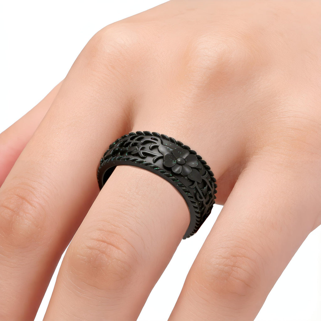 Silicone Wedding Rings for Women 1/4/7 Packs -Stackable Silicone Rubber Wedding Bands - Innovative Flower & Vine Collection