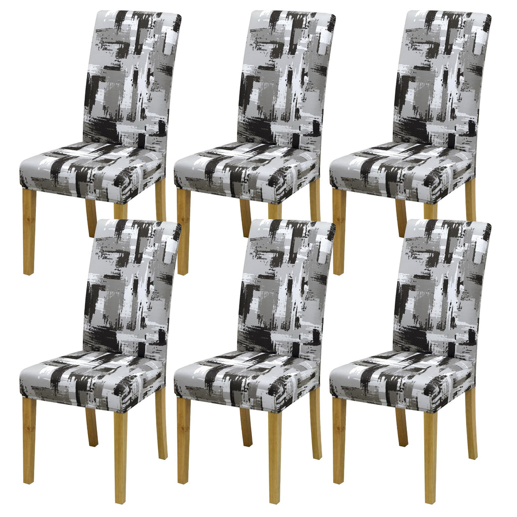 BIETYONE Stretch Dining Chair Covers Set of 6, Soft Removable Washable Kitchen Parsons Chair Slipcovers, High Elastic Seat Protector for Home Hotel Banquet