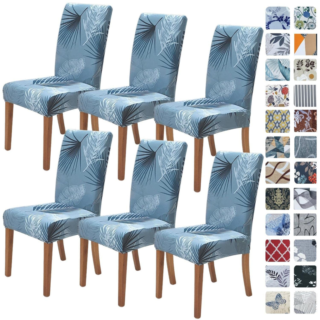 SPRINGRICO Chair Covers for Dining Room 6 Pack, Stretch Dining Chair Cover, Washable Spandex Kitchen Parsons Chair Slipcovers, Removable Seat Protector for Home or Party (Set of 6, Floral Beige)