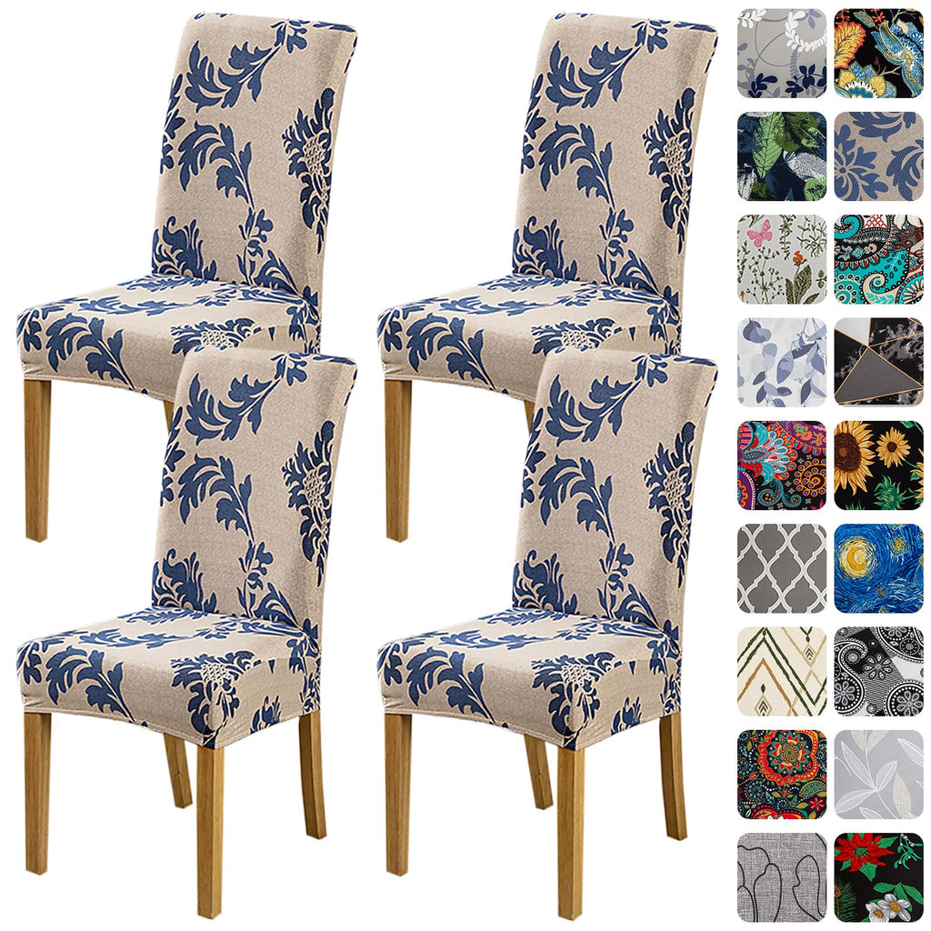 HZDHCLH 6 Pack Chair Covers for Dining Room,Soft Spandex Removable Washable Anti-dust Seat Slipcover, Protector for Hotel,Office,Ceremony,Banquet Wedding Party(Beige, Set of 6)