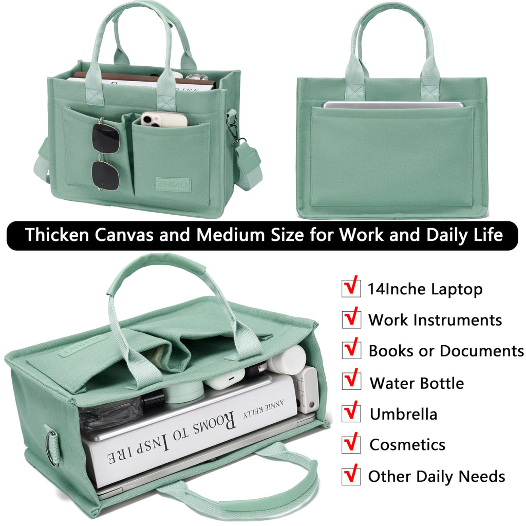 ZHMO Canvas Tote Bag for Women,Women's Bags Crossbody Bags Work Laptop Tote Bag Large Handbags Purse for Travel Nurse Teacher