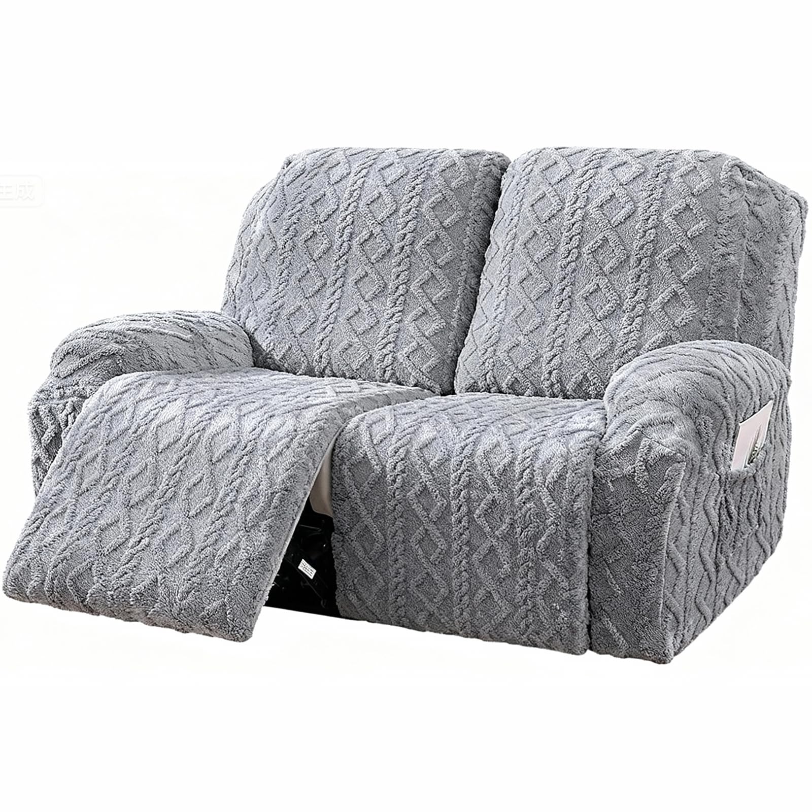 JOKIVTOU Recliner Chair Covers 4-Pieces Reclining Chair Slipcovers with Pocket& Elastic Bottom, Soft Feel Fitted Lazy Boy Sofa Couch Cover Washable, Stretch Recliner Furniture Protector