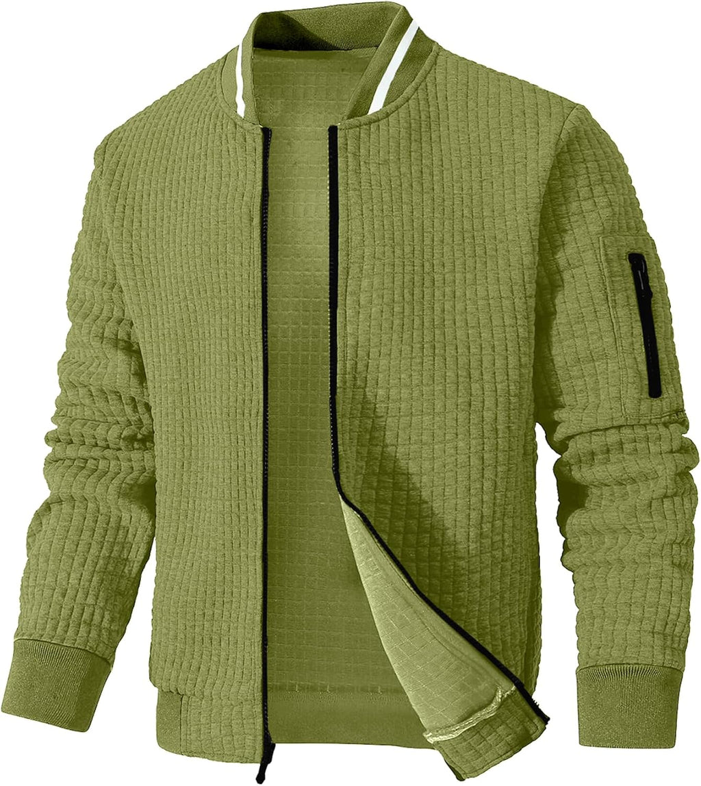 SAVKOOV Mens Lightweight Jacket Casual Bomber Jacket Varsity Coat