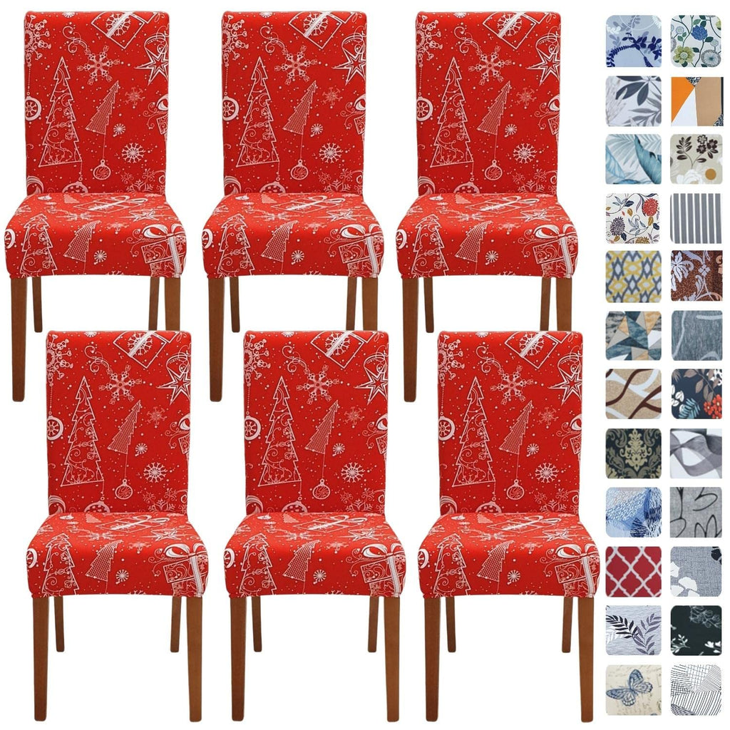 SPRINGRICO Chair Covers for Dining Room 6 Pack, Stretch Dining Chair Cover, Washable Spandex Kitchen Parsons Chair Slipcovers, Removable Seat Protector for Home or Party (Set of 6, Floral Beige)