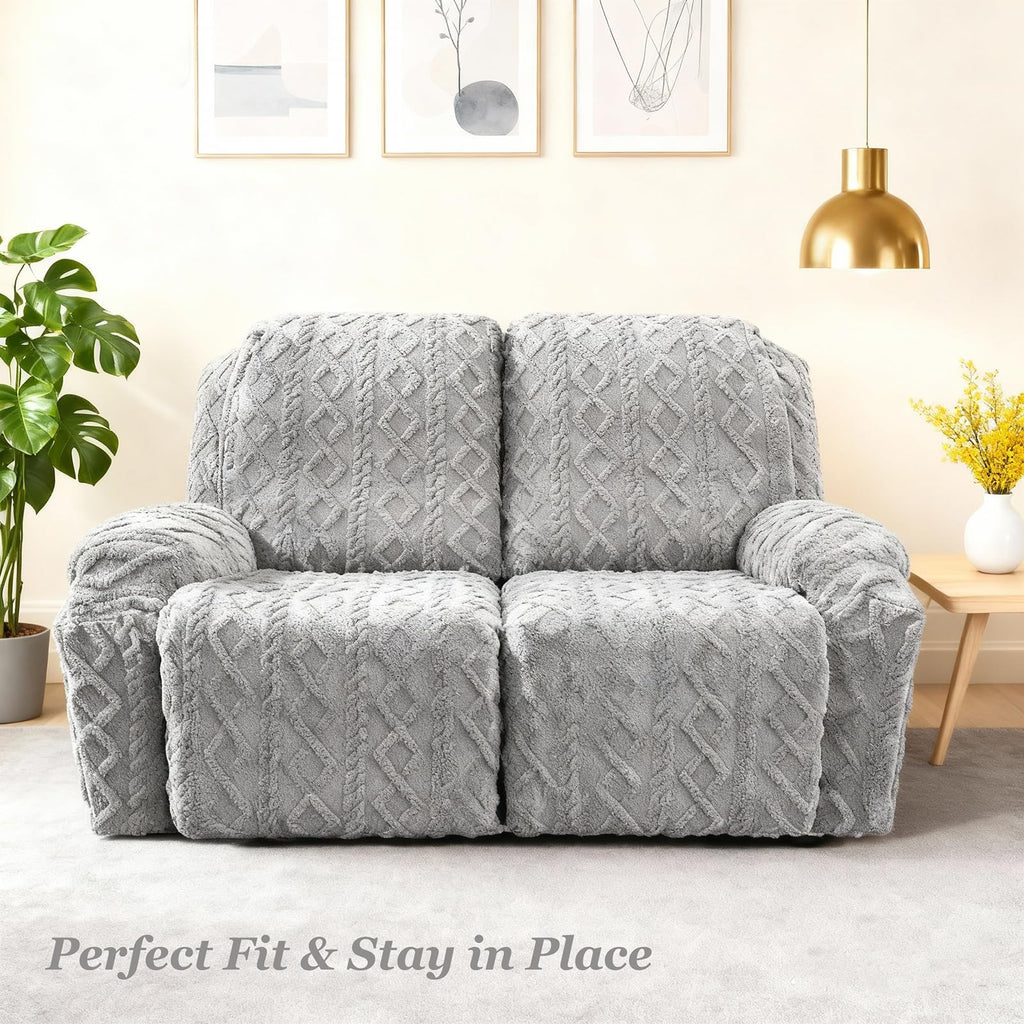 JOKIVTOU Recliner Chair Covers 4-Pieces Reclining Chair Slipcovers with Pocket& Elastic Bottom, Soft Feel Fitted Lazy Boy Sofa Couch Cover Washable, Stretch Recliner Furniture Protector