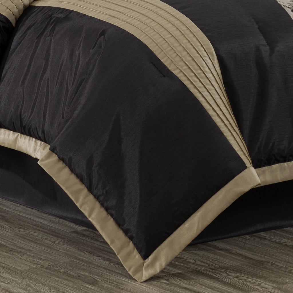 Chezmoi Collection Adelle 7-Piece Paisley Jacquard Embroidered Comforter Bedding Set, King Size