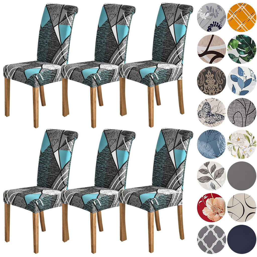 HZDHCLH 6 Pack Chair Covers for Dining Room,Soft Spandex Removable Washable Anti-dust Seat Slipcover, Protector for Hotel,Office,Ceremony,Banquet Wedding Party(Beige, Set of 6)