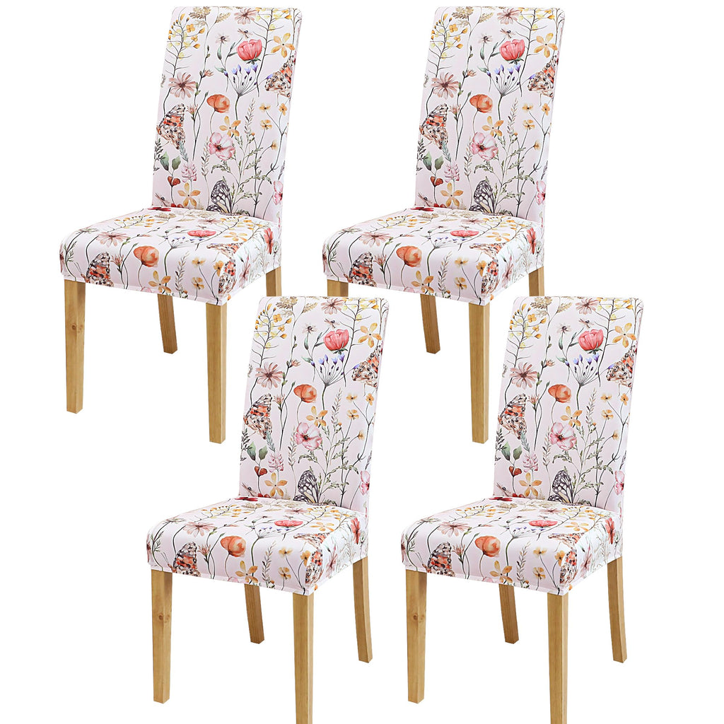BIETYONE Stretch Dining Chair Covers Set of 6, Soft Removable Washable Kitchen Parsons Chair Slipcovers, High Elastic Seat Protector for Home Hotel Banquet