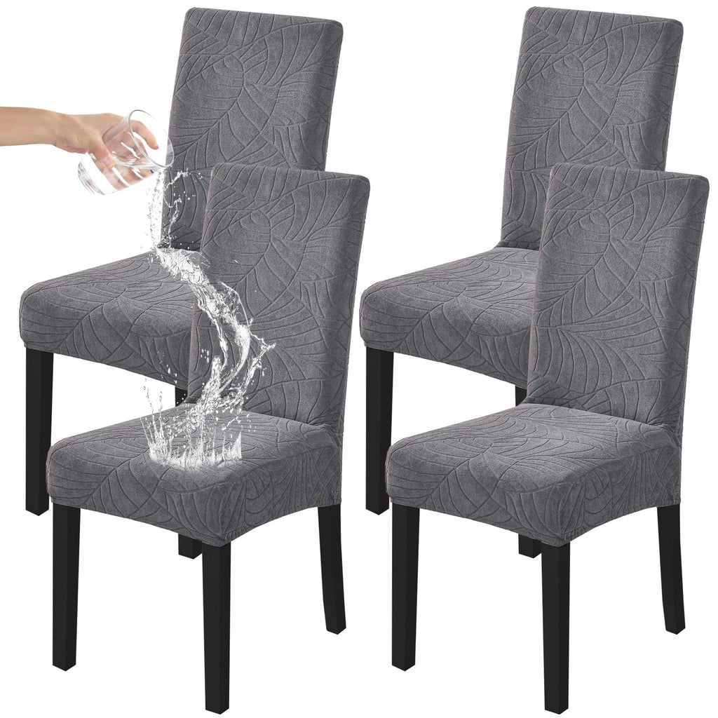 HZDHCLH 6 Pack Chair Covers for Dining Room,Soft Spandex Removable Washable Anti-dust Seat Slipcover, Protector for Hotel,Office,Ceremony,Banquet Wedding Party(Beige, Set of 6)