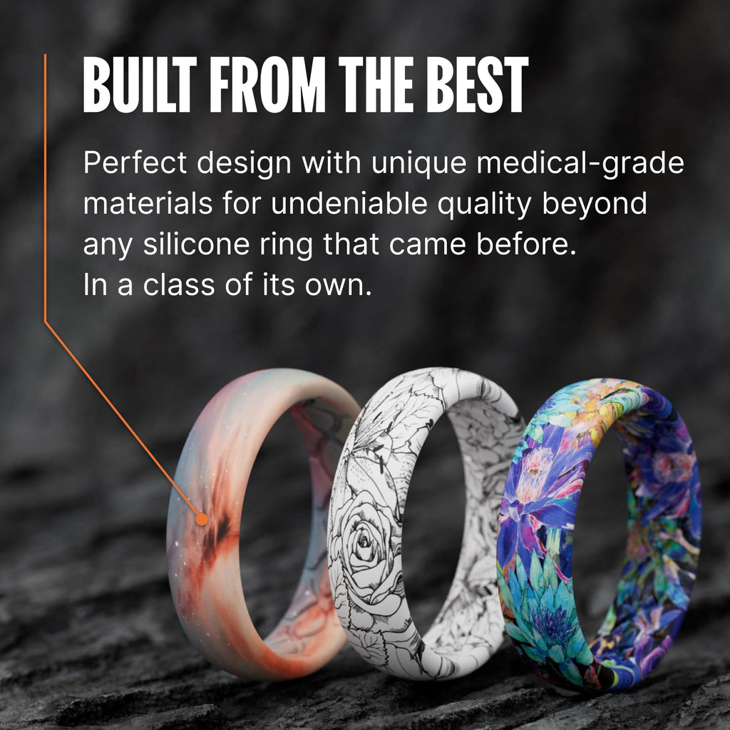 Groove Life Mossy Oak Camo Silicone Ring Breathable Rubber Wedding Rings for Men and Women, Unique Design, Comfort Fit Ring