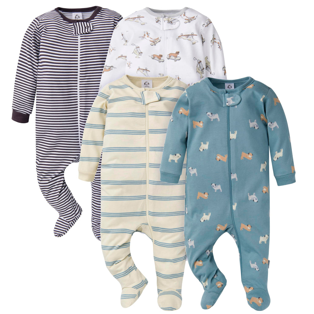 Gerber baby-boys 4 Pack Sleep 'N Play Footie