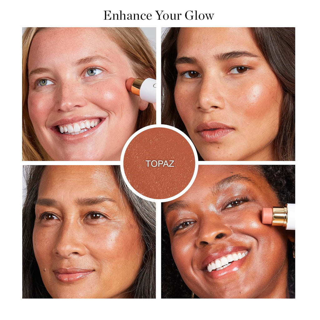 Ogee Sculpted Face Stick (MOONSTONE - ULTRAVIOLET SHEEN) Certified Organic Highlighter Makeup - Multi-Use Glow Highlighter Stick