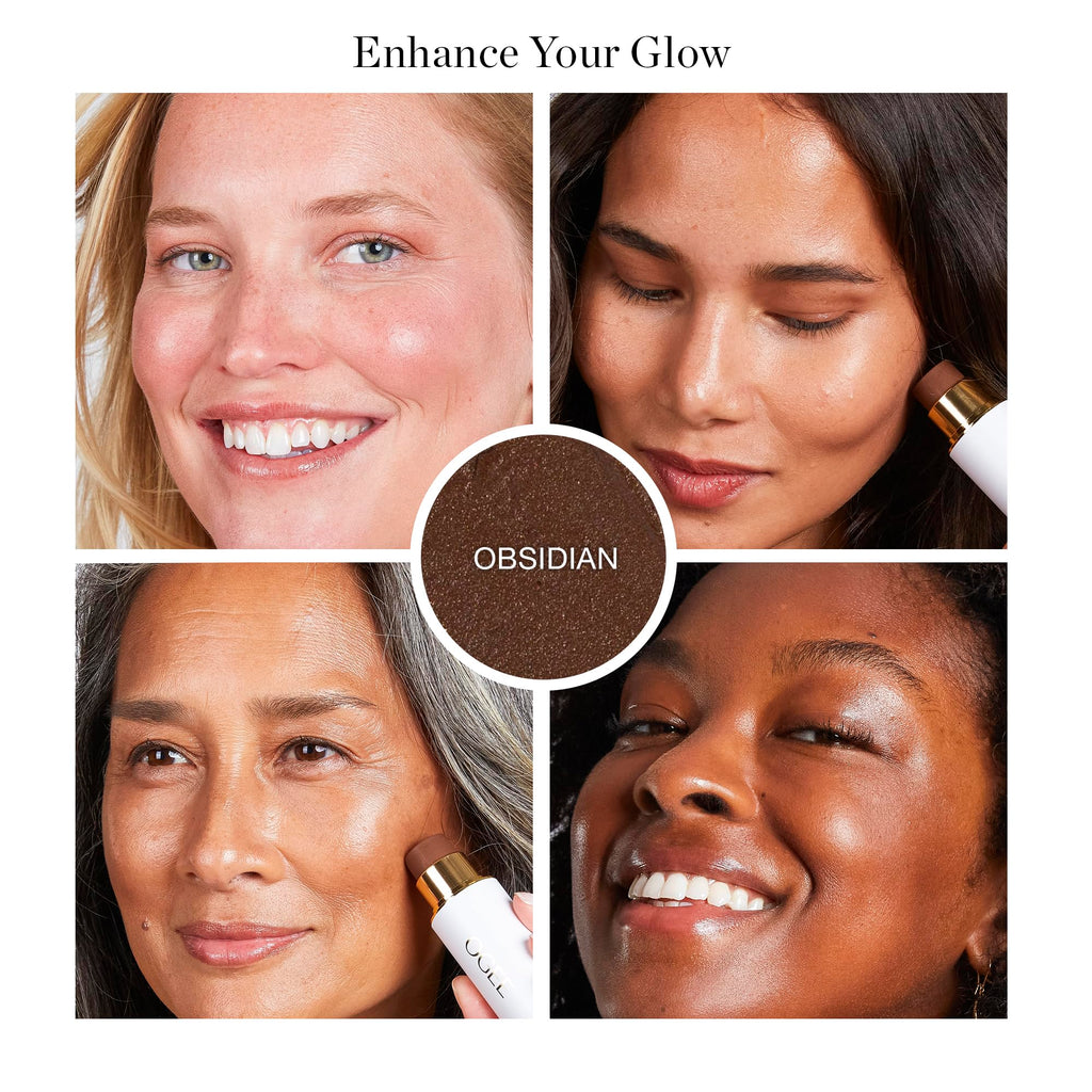 Ogee Sculpted Face Stick (MOONSTONE - ULTRAVIOLET SHEEN) Certified Organic Highlighter Makeup - Multi-Use Glow Highlighter Stick