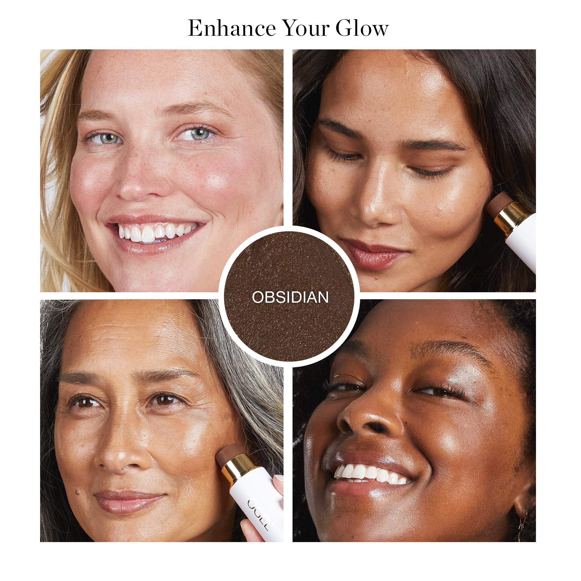Ogee Sculpted Face Stick (MOONSTONE - ULTRAVIOLET SHEEN) Certified Organic Highlighter Makeup - Multi-Use Glow Highlighter Stick