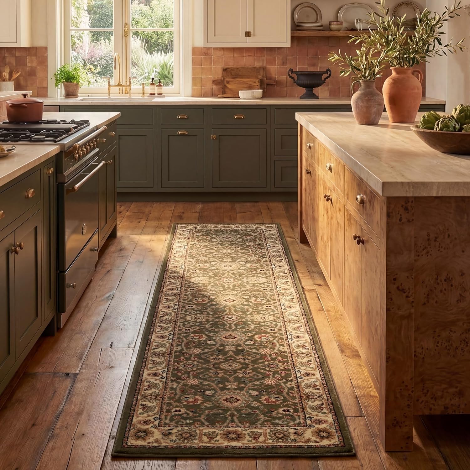 SAFAVIEH Lyndhurst Collection Area Rug - 5'3" x 7'6", Ivory & Red, Traditional Oriental Design, Non-Shedding & Easy Care, Ideal for High Traffic Areas in Living Room, Bedroom (LNH212K)