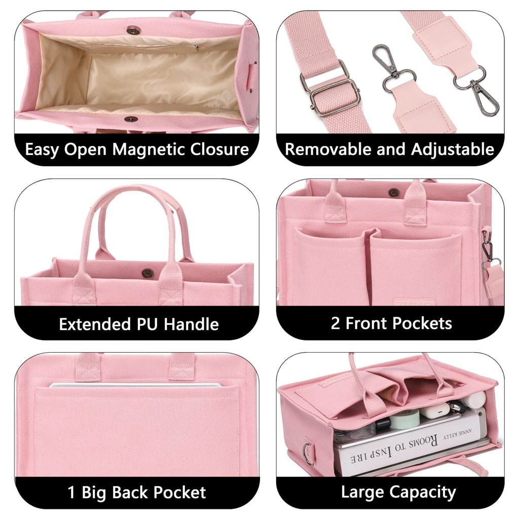 ZHMO Canvas Tote Bag for Women,Women's Bags Crossbody Bags Work Laptop Tote Bag Large Handbags Purse for Travel Nurse Teacher