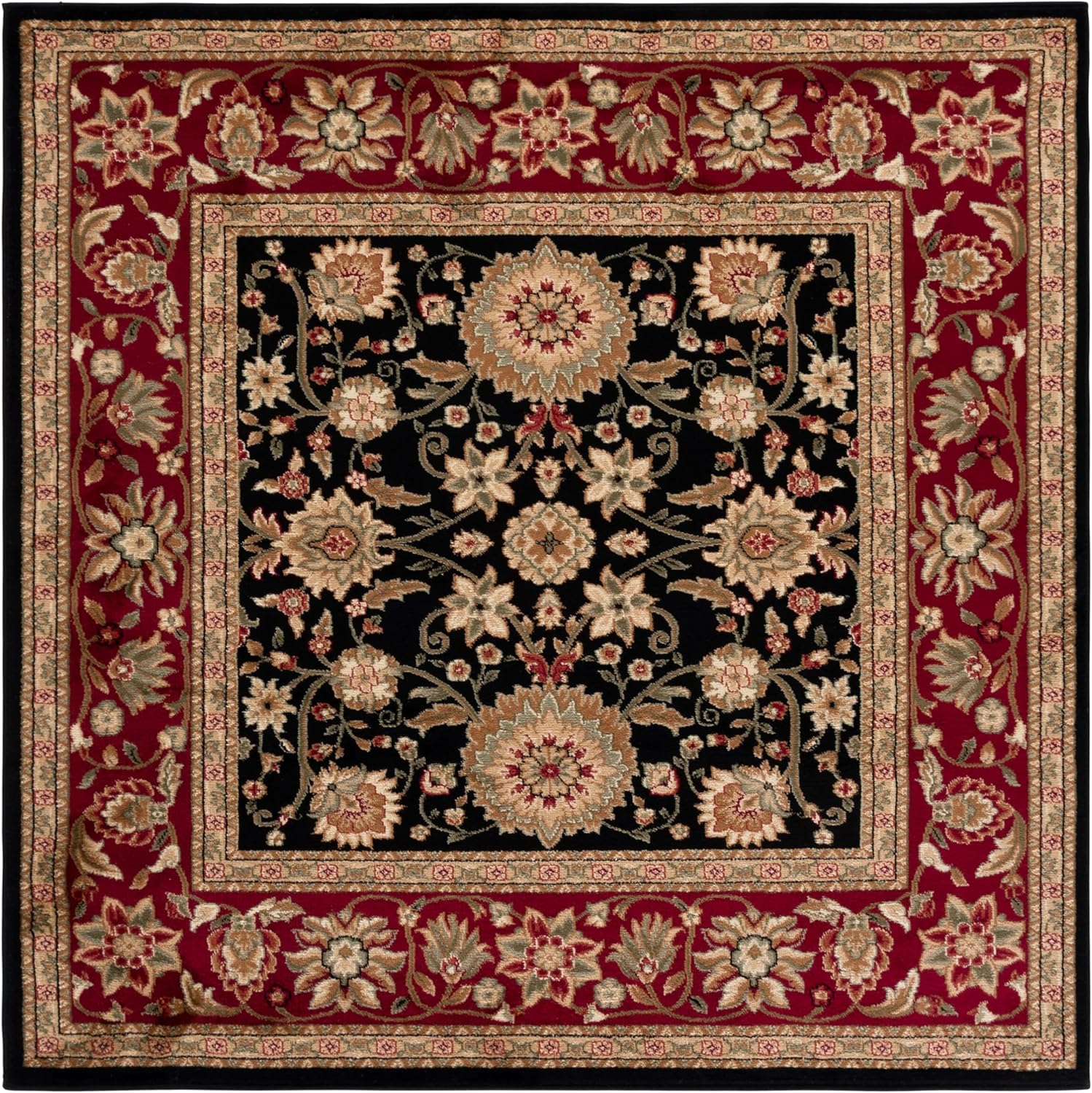 SAFAVIEH Lyndhurst Collection Area Rug - 5'3" x 7'6", Ivory & Red, Traditional Oriental Design, Non-Shedding & Easy Care, Ideal for High Traffic Areas in Living Room, Bedroom (LNH212K)