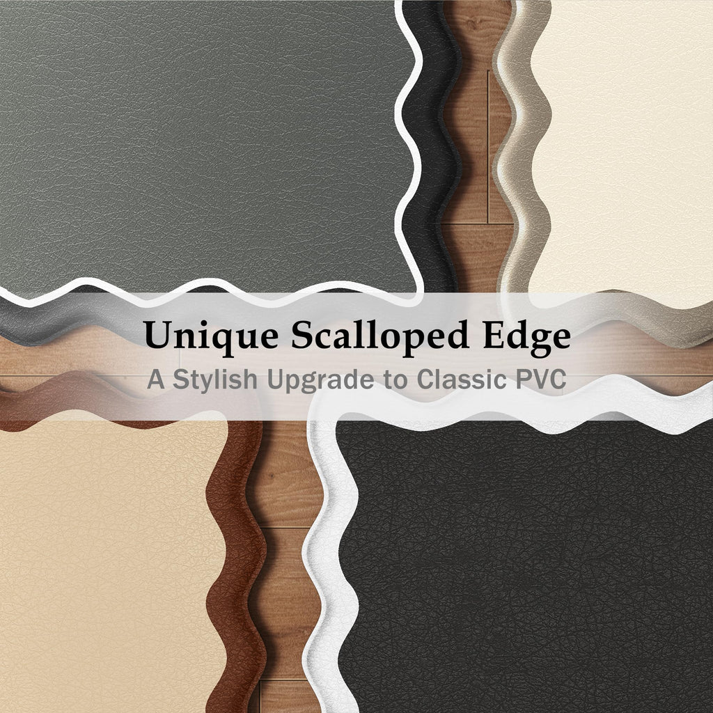 Arenarug Upgrade Scalloped Embossed Kitchen Mats for Floor 2PCS Cushioned Anti Fatigue Waterproof Foam Kitchen Rugs Non Slip Washable Comfort Standing Mat for Office Sink Laundry, Black