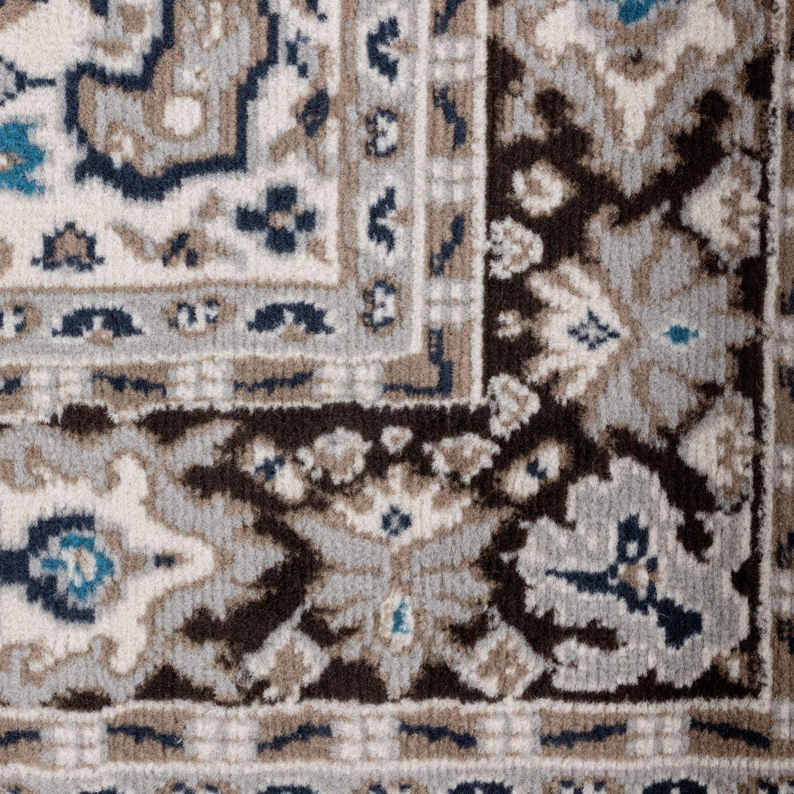 Home Dynamix Premium Sakarya Traditional Medallion Border Area Rug, Black, 21"x35" Rectangle