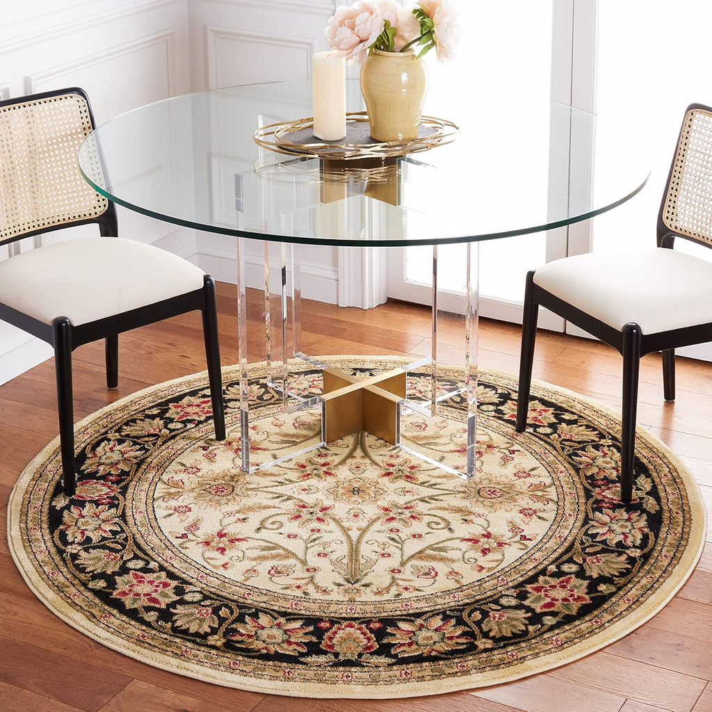 SAFAVIEH Lyndhurst Collection Area Rug - 5'3" x 7'6", Ivory & Red, Traditional Oriental Design, Non-Shedding & Easy Care, Ideal for High Traffic Areas in Living Room, Bedroom (LNH212K)