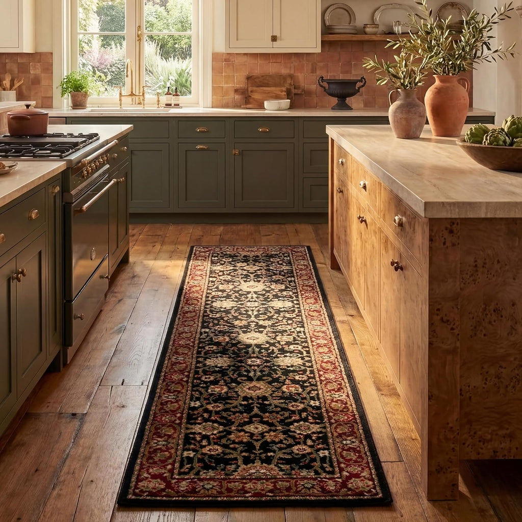SAFAVIEH Lyndhurst Collection Area Rug - 5'3" x 7'6", Ivory & Red, Traditional Oriental Design, Non-Shedding & Easy Care, Ideal for High Traffic Areas in Living Room, Bedroom (LNH212K)