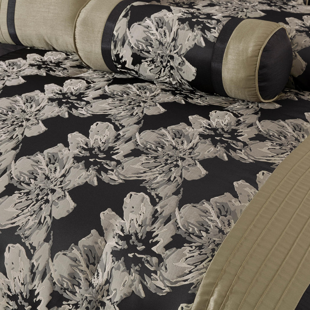 Chezmoi Collection Adelle 7-Piece Paisley Jacquard Embroidered Comforter Bedding Set, King Size