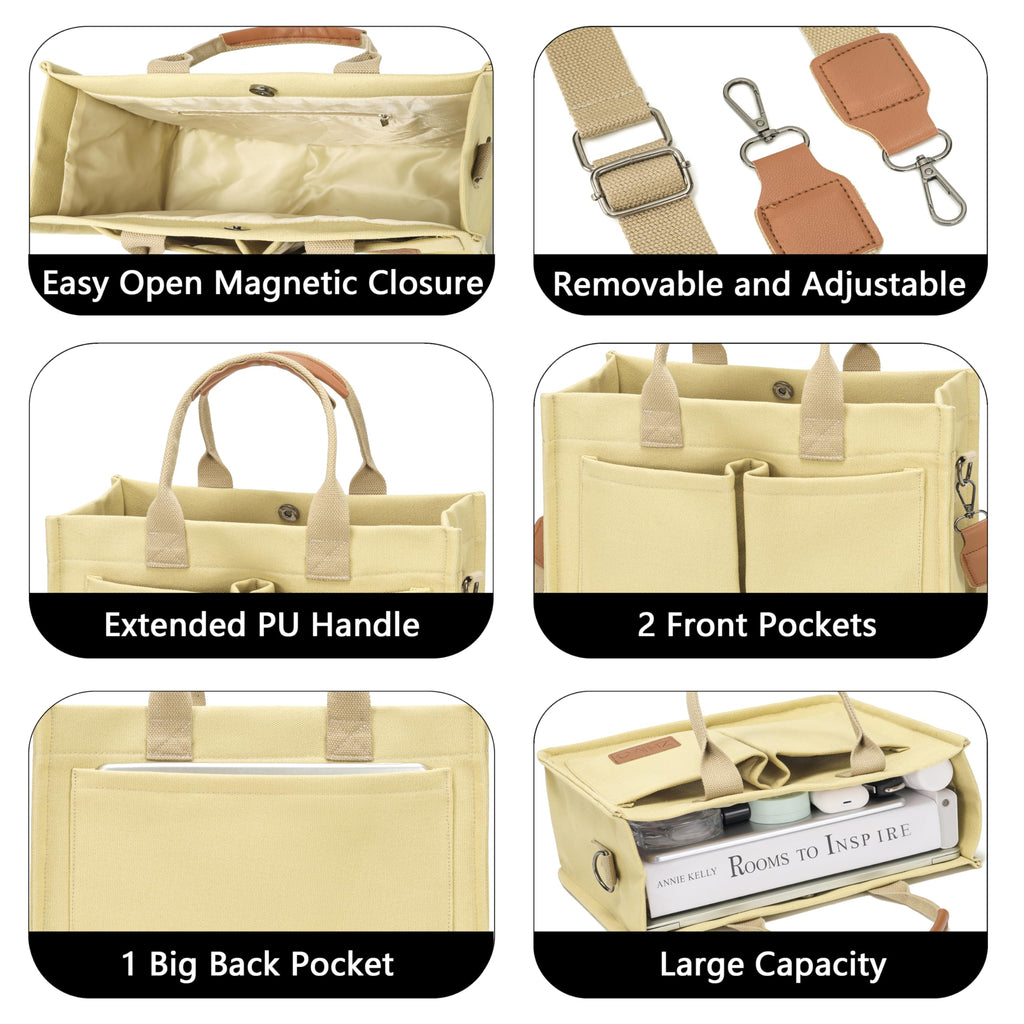ZHMO Canvas Tote Bag for Women,Women's Bags Crossbody Bags Work Laptop Tote Bag Large Handbags Purse for Travel Nurse Teacher