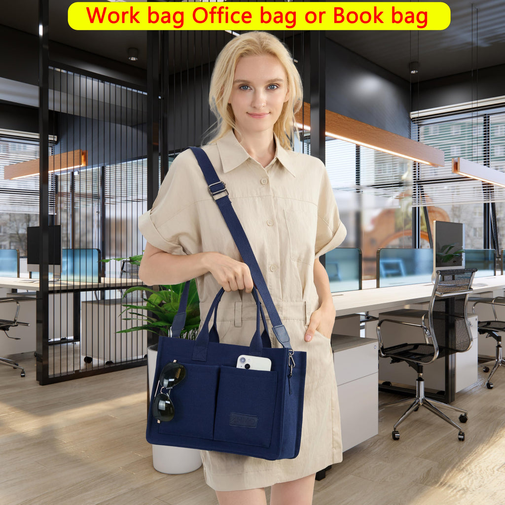 ZHMO Canvas Tote Bag for Women,Women's Bags Crossbody Bags Work Laptop Tote Bag Large Handbags Purse for Travel Nurse Teacher