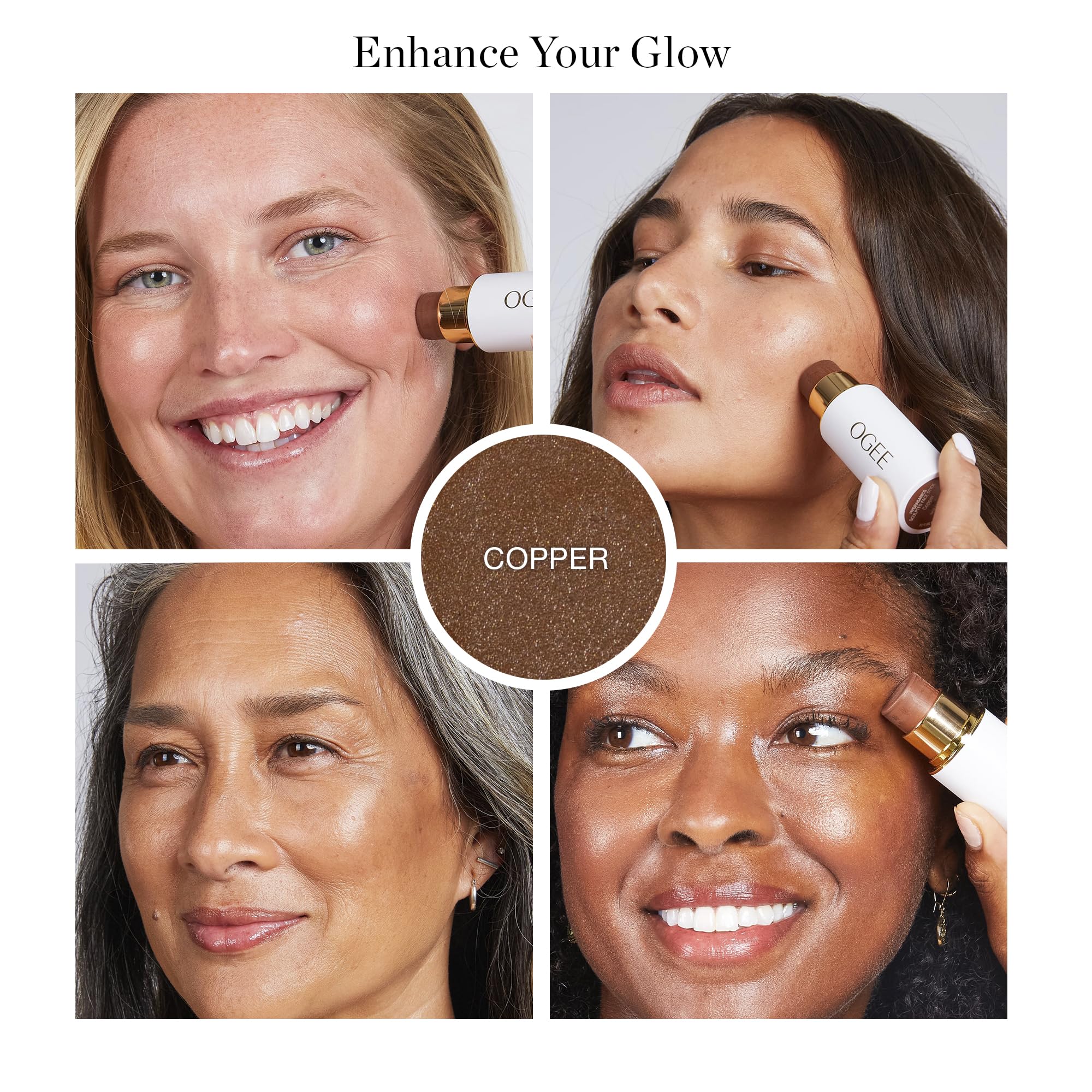 Ogee Sculpted Face Stick (MOONSTONE - ULTRAVIOLET SHEEN) Certified Organic Highlighter Makeup - Multi-Use Glow Highlighter Stick